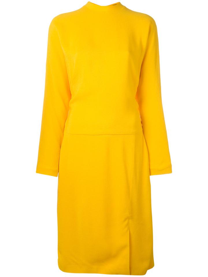Salvatore Ferragamo Jumper Dress, Women's, Size: 42, Yellow/orange, Viscose/acetate/silk