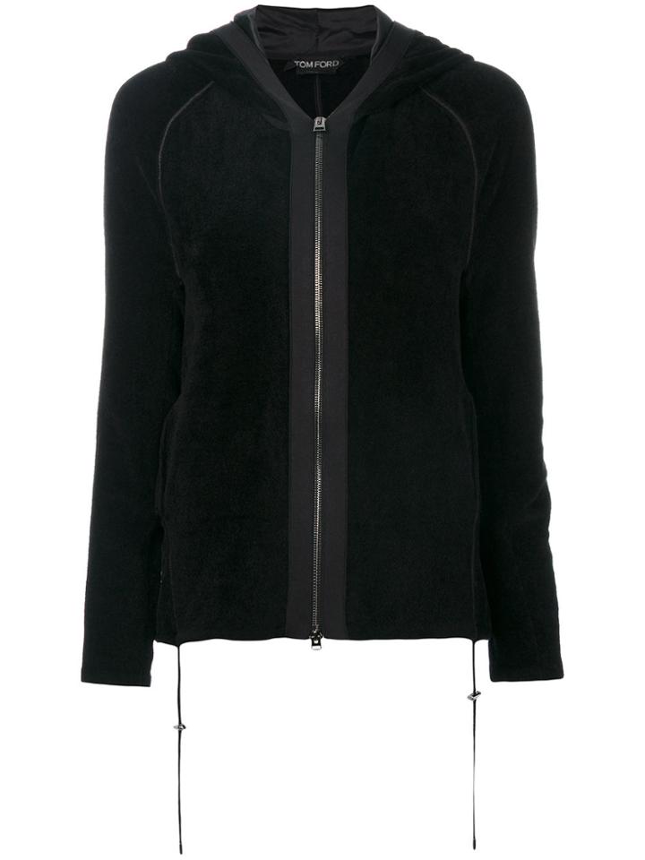 Tom Ford Velvet Zip Hoodie - Black