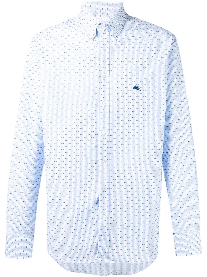 Etro - Geometric Pattern Shirt - Men - Cotton - 40, Blue, Cotton