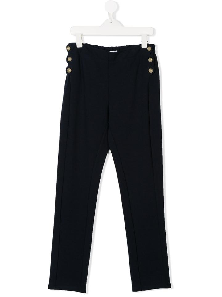 Chloé Kids Teen Button Embellished Trousers - Blue