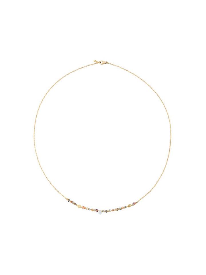 Natasha Collis Peach Sapphire And Brown Diamond 'story' Necklace, Women's, Metallic