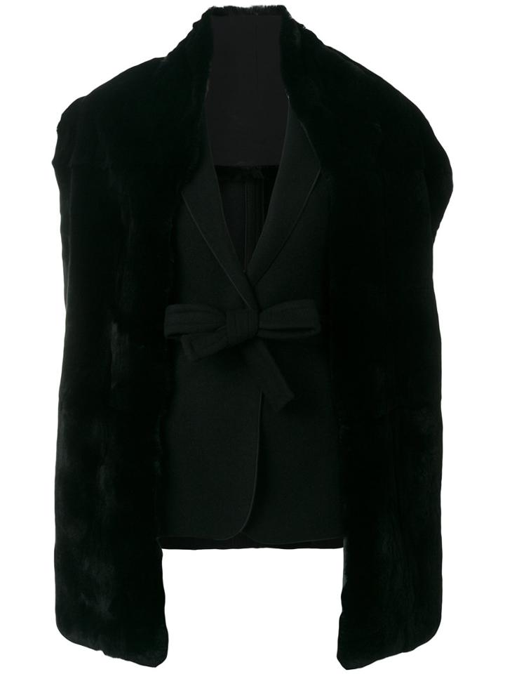 Mantu Belted Fur Gilet - Black