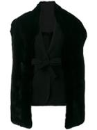 Mantu Belted Fur Gilet - Black
