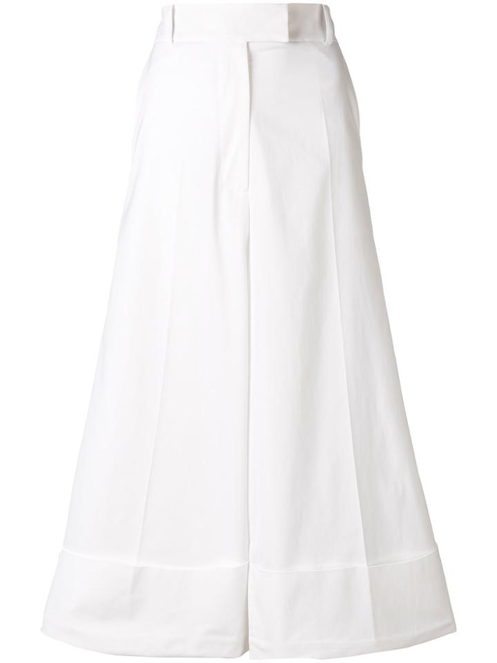 A.w.a.k.e. Wide Leg Cropped Trousers - White