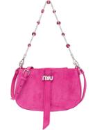 Miu Miu Embellished-strap Shoulder Bag - Pink