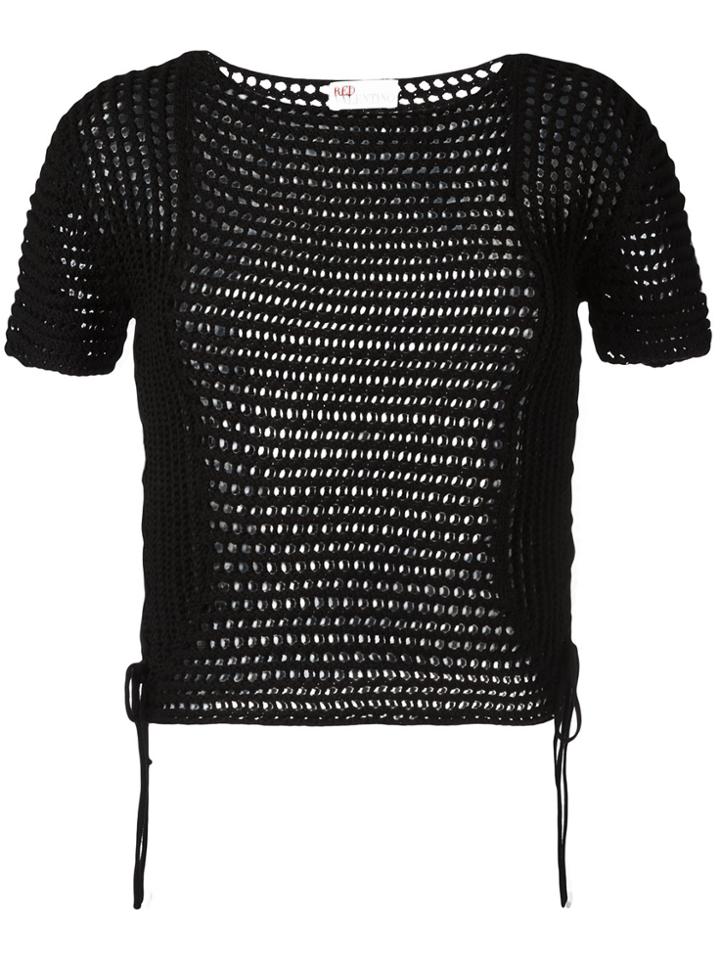 Red Valentino Cropped Knitted Top - Black