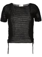 Red Valentino Cropped Knitted Top - Black