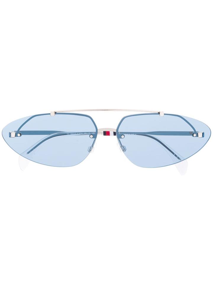Tommy Hilfiger Aviator Shaped Sunglasses - Silver