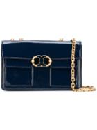 Tory Burch - Enamel Buckle Shoulder Bag - Women - Patent Leather/metal - One Size, Women's, Blue, Patent Leather/metal