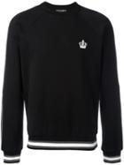 Dolce & Gabbana Embroidered Crown Sweatshirt, Men's, Size: 48, Black, Cotton