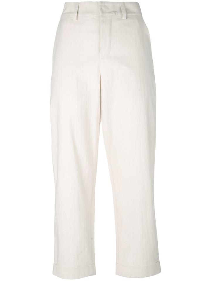 Toogood Tapered Cropped Trousers, Women's, Size: 2, Nude/neutrals, Cotton