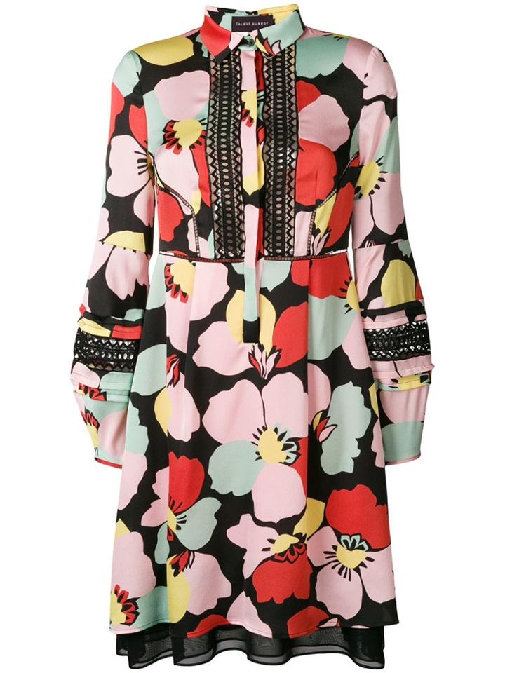 Talbot Runhof Floral Print Shirt Dress - Pink