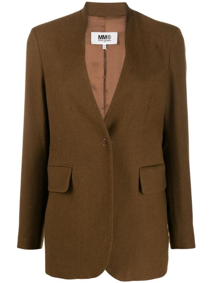 Mm6 Maison Margiela Classic Tailored Blazer - Brown