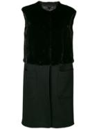 Salvatore Ferragamo Fur Detailed Vest - Black