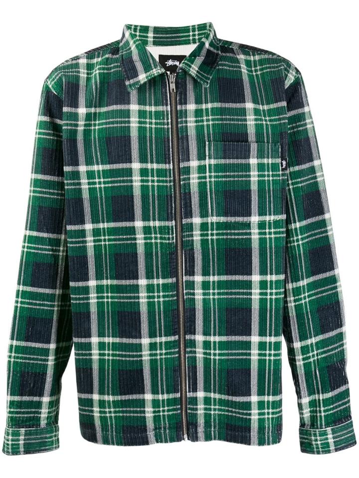 Stussy Plaid Shirt Jacket - Green