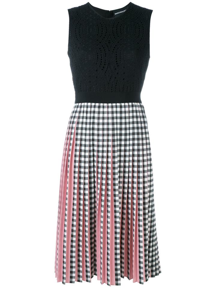 Marco Bologna - Gingham Dress - Women - Polyester - 40, Black, Polyester