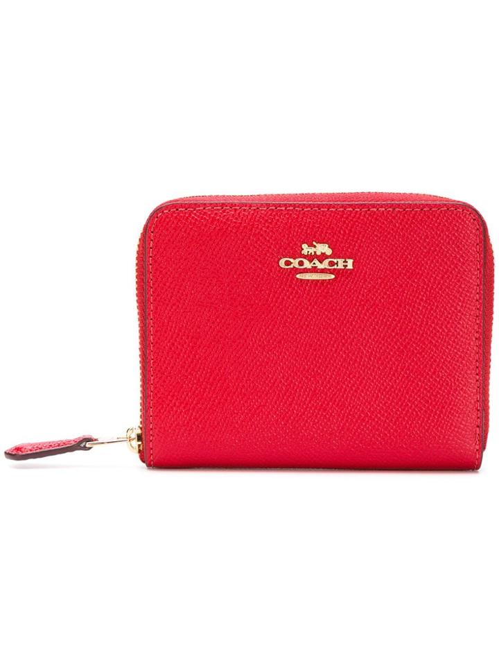 Coach Small Zip Around Wallet - Red