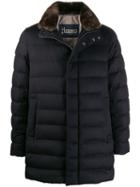 Herno Fur-trimmed Zipped Jacket - Blue