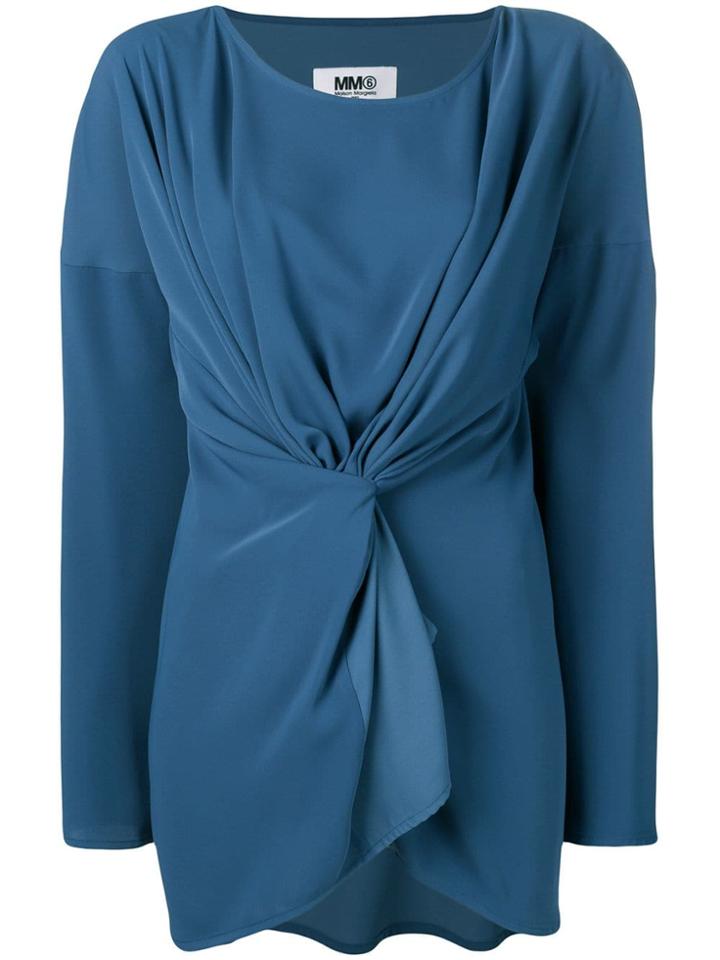 Mm6 Maison Margiela Gathered Detail Blouse - Blue