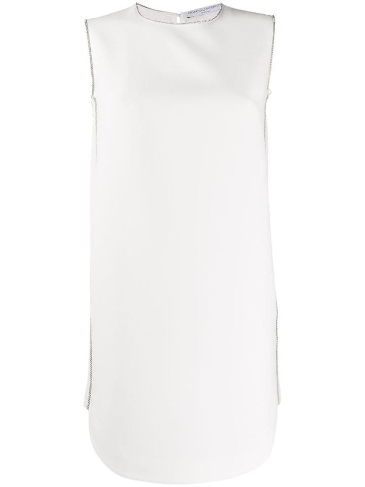 Ermanno Scervino Rhinestone Trim Shift Dress - White