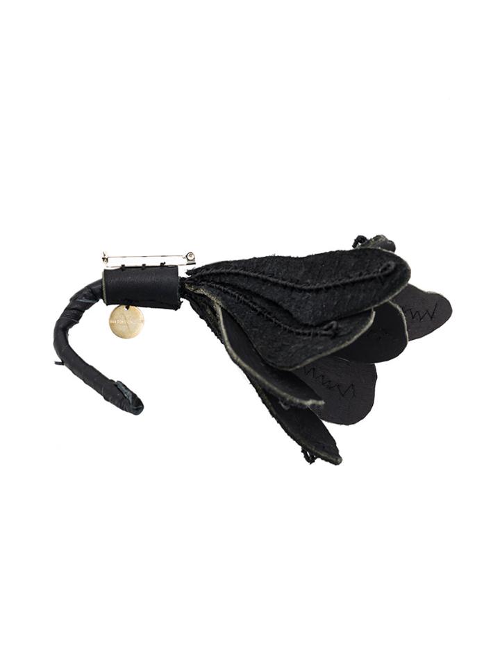 Ann Demeulemeester Flower Brooch - Black