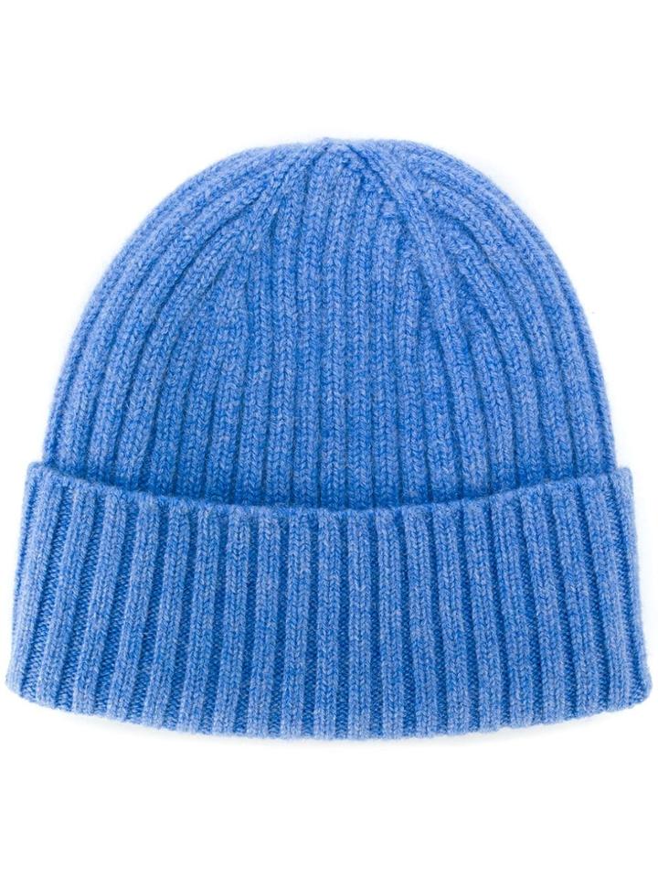 Dell'oglio Ribbed-knit Cashmere Hat - Blue