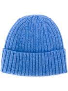 Dell'oglio Ribbed-knit Cashmere Hat - Blue