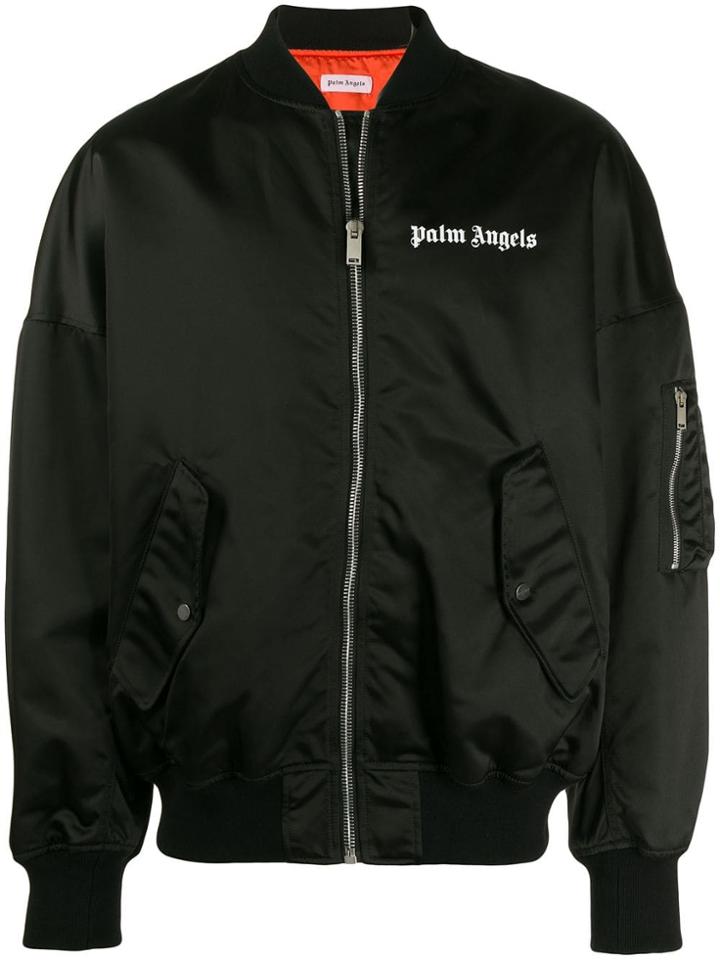 Palm Angels Logo Bomber Jacket - Black
