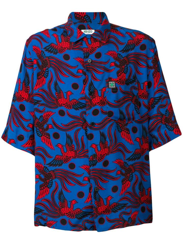 Kenzo Flying Phoenix Oversized Shirt - Blue