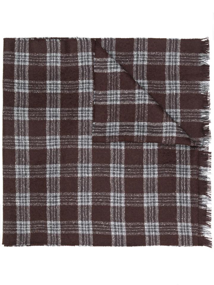 Hackett Check Woven Scarf - Brown