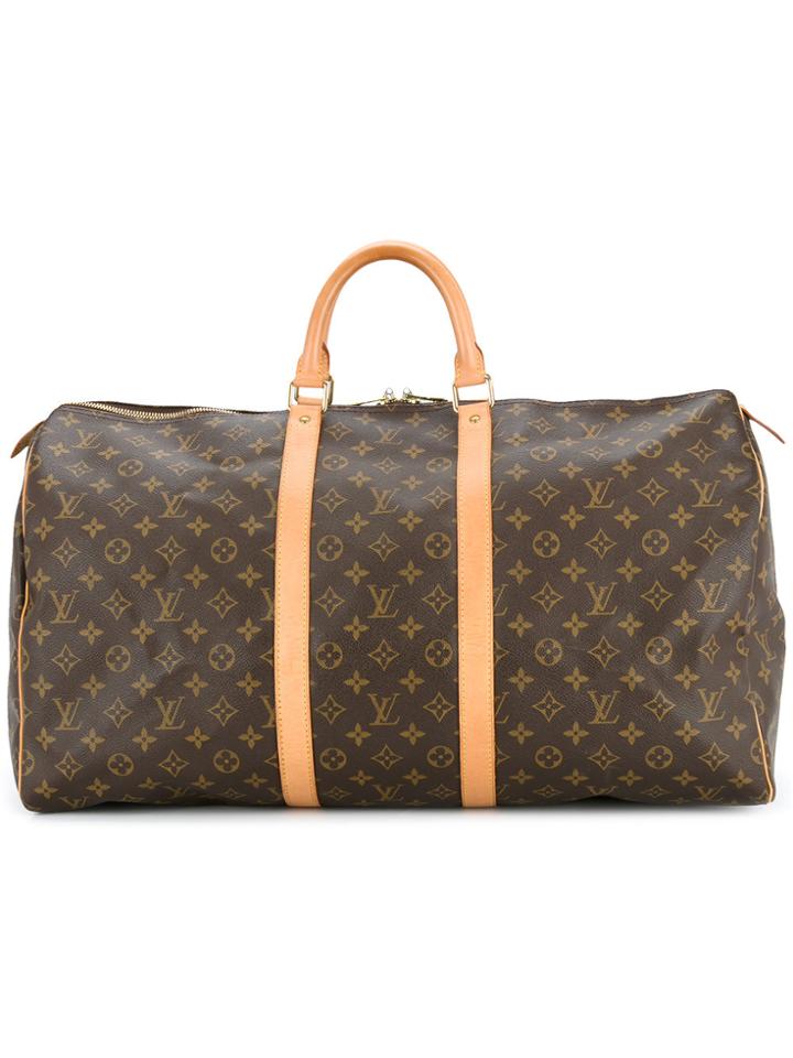 Louis Vuitton Vintage Keepall 55 Luggage Bag - Brown