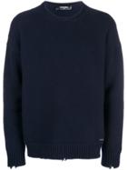 Dsquared2 Distressed Ribbed Jumper - Blue