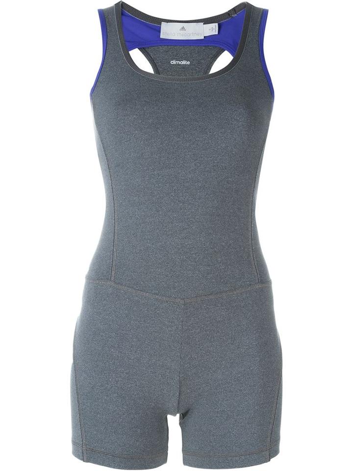 Adidas By Stella Mccartney Studio Playsuit, Women's, Size: Xs, Grey, Nylon/spandex/elastane