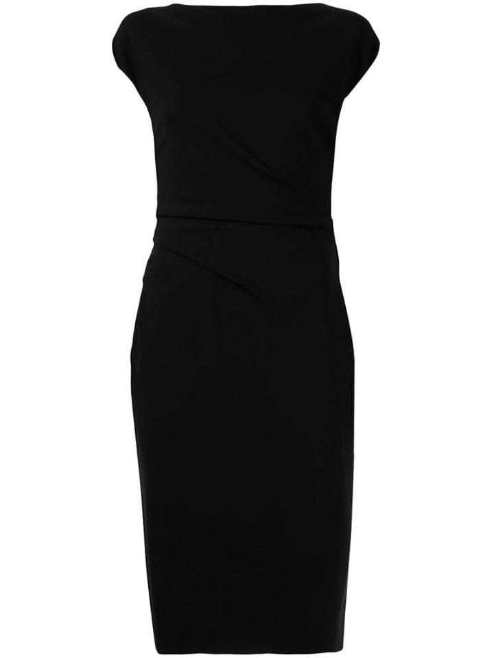 Paule Ka Cap Sleeve Fitted Dress - Black