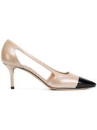 Casadei Colour Block Cut-out Pumps - Pink & Purple