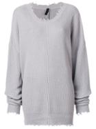Unravel Project Slouchy Long Sleeved Jumper - Grey