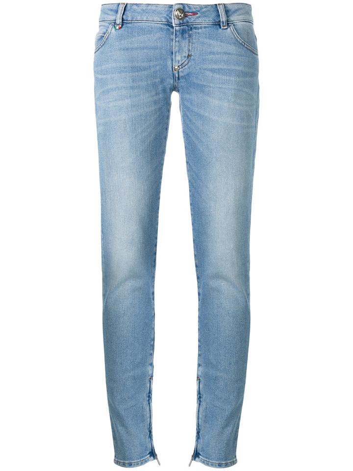 Philipp Plein - Skinny Jeans - Women - Cotton/polyester/spandex/elastane - 27, Blue, Cotton/polyester/spandex/elastane