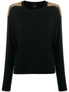 Pinko Sequin Panel Long-sleeve Jumper - Black