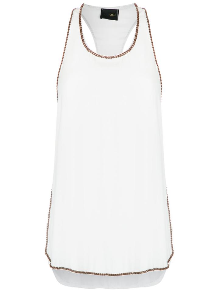 Andrea Bogosian Chain Embellished Top - White
