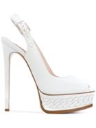 Casadei Slingback Platform Sandals - White