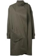 Lemaire - Asymmetric Overcoat - Women - Cotton - 36, Green, Cotton