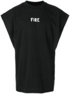Palm Angels Fire Oversized T-shirt - Black