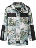 Off-white Jacquard Military Jacket - Blue