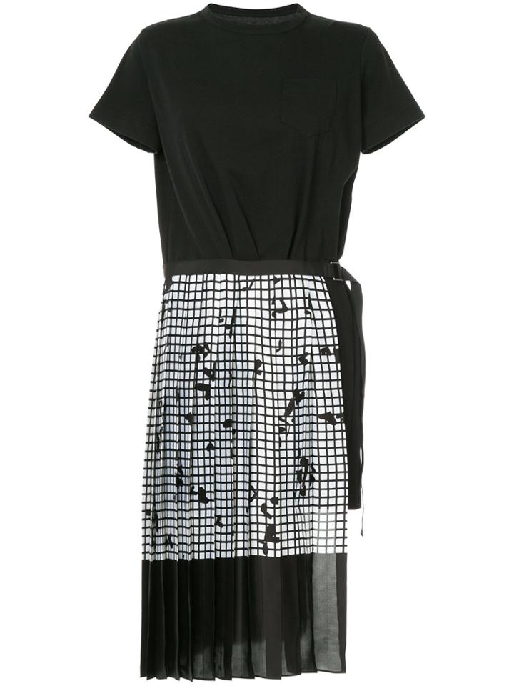 Sacai Asymmetric Pleated Dress - Black