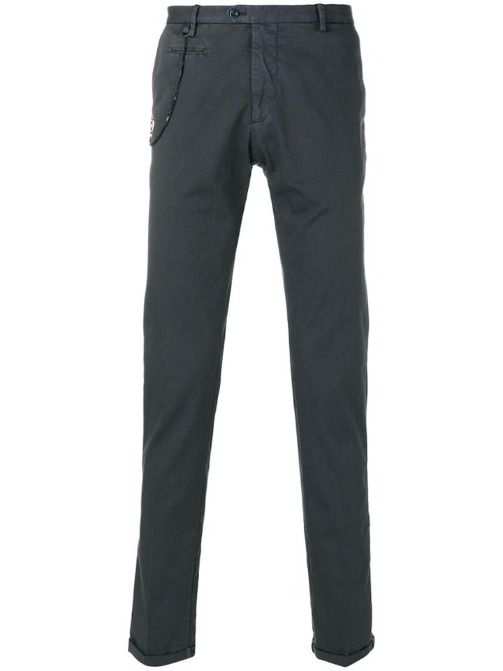 Biagio Santaniello Chain Detail Chino Trousers - Grey