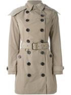 Burberry 'balmoral' Belted Trench Coat, Women's, Size: 14, Nude/neutrals, Polyester/cupro