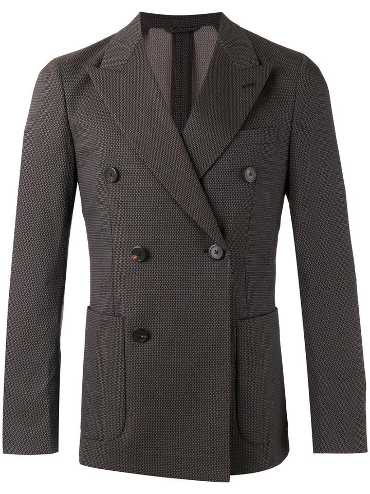 Prada Double Breasted Blazer, Men's, Size: 48, Brown, Cotton/polyamide/spandex/elastane/cupro