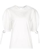 J.w. Anderson Puff Sleeve Blouse, Women's, Size: 10, White, Cotton/polyurethane
