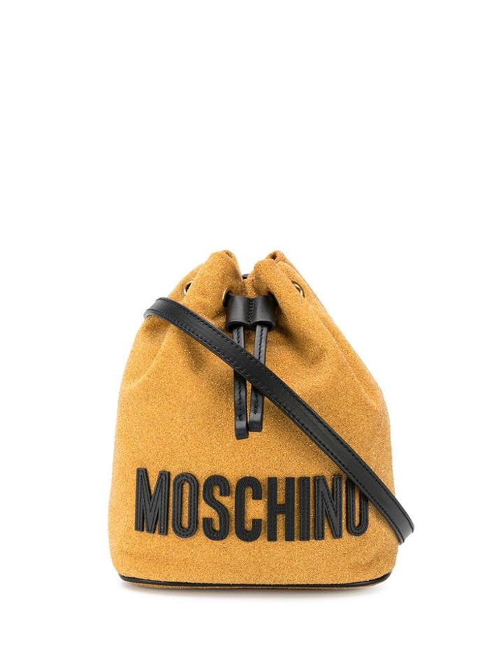 Moschino Glitter Bucket Bag - Gold