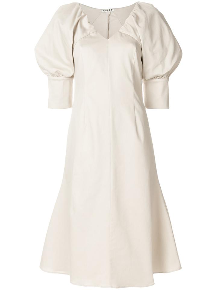 Aalto Balloon Sleeves Dress - Nude & Neutrals